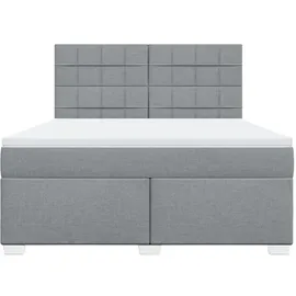 vidaXL Boxspringbett 180 x 200 cm Hellgrau