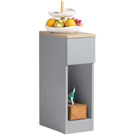 SoBuy Nachttisch mit Schublade Beistelltisch Nachtschrank Hellgrau FBT111-HG