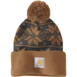 CARHARTT Knit Pom Jacquard Mütze, carhartt braun