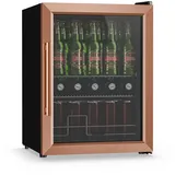 Klarstein 60L Getränkekühlschrank Glastür LED leise 73 Flaschen Kupfer / Schwarz
