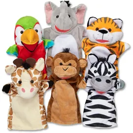 Melissa & Doug Handpuppen-Set Safari Freunde