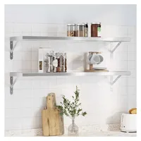 VidaXL Wandregale 2 Stk. 100x30x3 cm Silbern Edelstahl