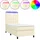 vidaXL Boxspringbett mit Matratze & LED Creme 90x190 cm Kunstleder