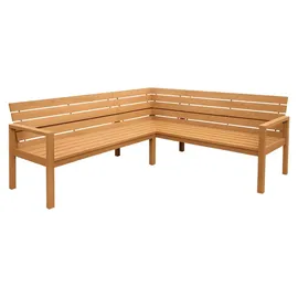 möbelliebling Gartengruppe 4tlg Gartentisch Teak 180 x 100 cm mit Eckbank & 2 Stühlen FREETOWN