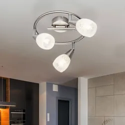 Decken Spot Rondell Leuchte Wohn Gäste Zimmer Kristall Lampe silber schwenkbar