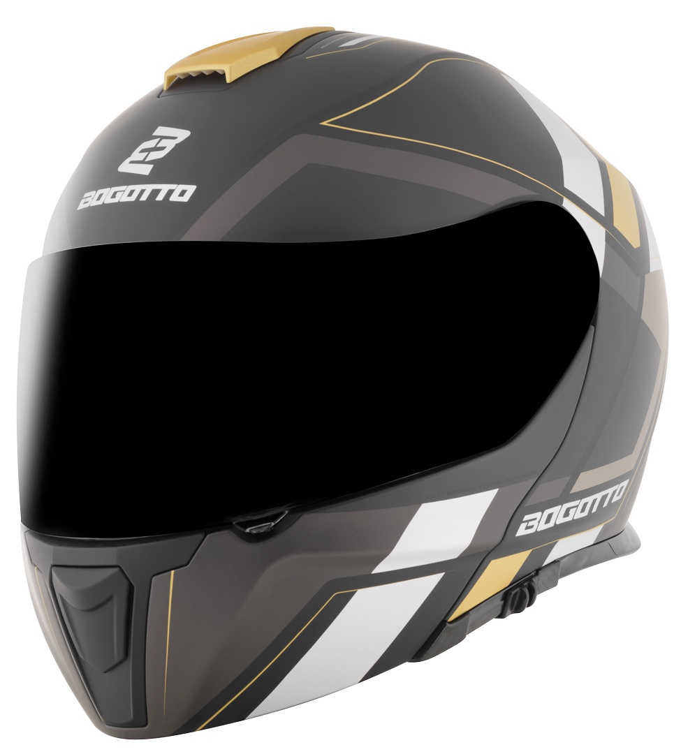 Bogotto FF403 Murata opklapbare helm, zwart-goud, XS Voorman