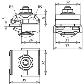 Dehn 365250 UNI FK 8.10 KBF0.7 8 AL V2A Überspannungsschutz-Befestigungselement