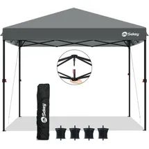 salcar Faltpavillon 3 x 3 m inkl. 4 Seitenteile Grau