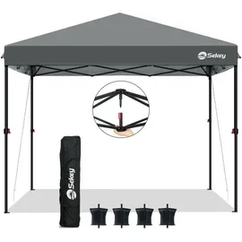 salcar Faltpavillon 3 x 3 m inkl. 4 Seitenteile Grau