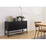 Actona Newcastle Sideboard: Schwarzer Stahl, Mesh, 3 Türen, 2 Jahre Gewährleistung - mind. 14 Tage Rückgaberecht - Schwarz