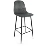 BIZZOTTO Barhocker Irelia 2er-Set aus Samt, modern, gepolstert, Dunkelgrau, Metallgestell, für Dein Zuhause