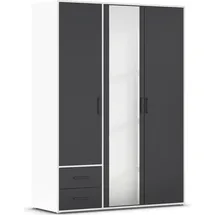 Rauch Drehtürenschrank VOYAGER 140 x 194 x 53 cm Grau/Weiß