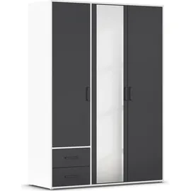 Rauch Drehtürenschrank VOYAGER 140 x 194 x 53 cm Grau/Weiß