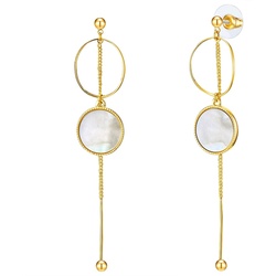 Lulu & Jane Ohrhänger Metall-Legierung Perlmutt in Gelbgold 88,1 mm Damen 