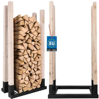 KOTARBAU Kaminholzregal Innen 60 cm Pulverbeschichteter Stahl 1,22 m Schwarz