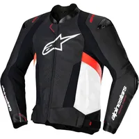 Alpinestars Missile V3 Lederjacke - Schwarz/Weiß/Neon-Rot / 56