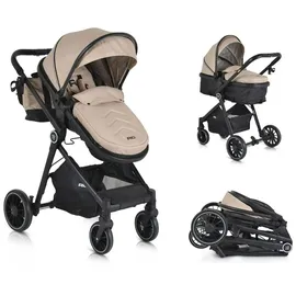 Moni Kombikinderwagen 2 in 1 Rio 22 kg umbaubar Fußabdeckung klappbar Korb Gurt beige