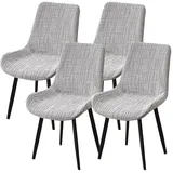WYLEBER Esszimmer Stuhlhussen Schalenstühle,Dehnbar Waschbar Abnehmbar Stuhlhussen ohne Armlehnen,für Küche Esszimmer Wohnzimmer Schlafzimmer(Light Gray,4 Set)