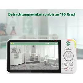 LEAPFROG LF915 Baby Monitor with Camera, Colour Night Vision, 5 Inch HD 720p Display, 360 Degree Pan-Tilt, 8X Zoom, Night Light, Humidity/Temperature Sensor, Up to 300 m Range, Two Way Talk