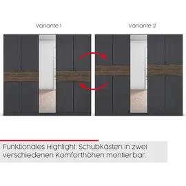 Rauch Drehtürenschrank TICAO 226 x 210 x 54 cm Grau
