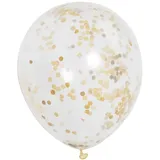 Konfetti-Luftballons - 30 cm - Gold - 6er-Pack, Farblos