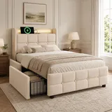 Flieks Polsterbett 90 x 200 cm Beige