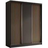altdecor Kleiderschrank, Schwarz, Eiche Artisan, Holzwerkstoff, 180x216x61 cm Schlafzimmer, Kleiderschränke