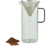 AdHoc Pour Over Kaffeebereiter Impact Filterkaffeebereiter 1000 ml, transparent, grau