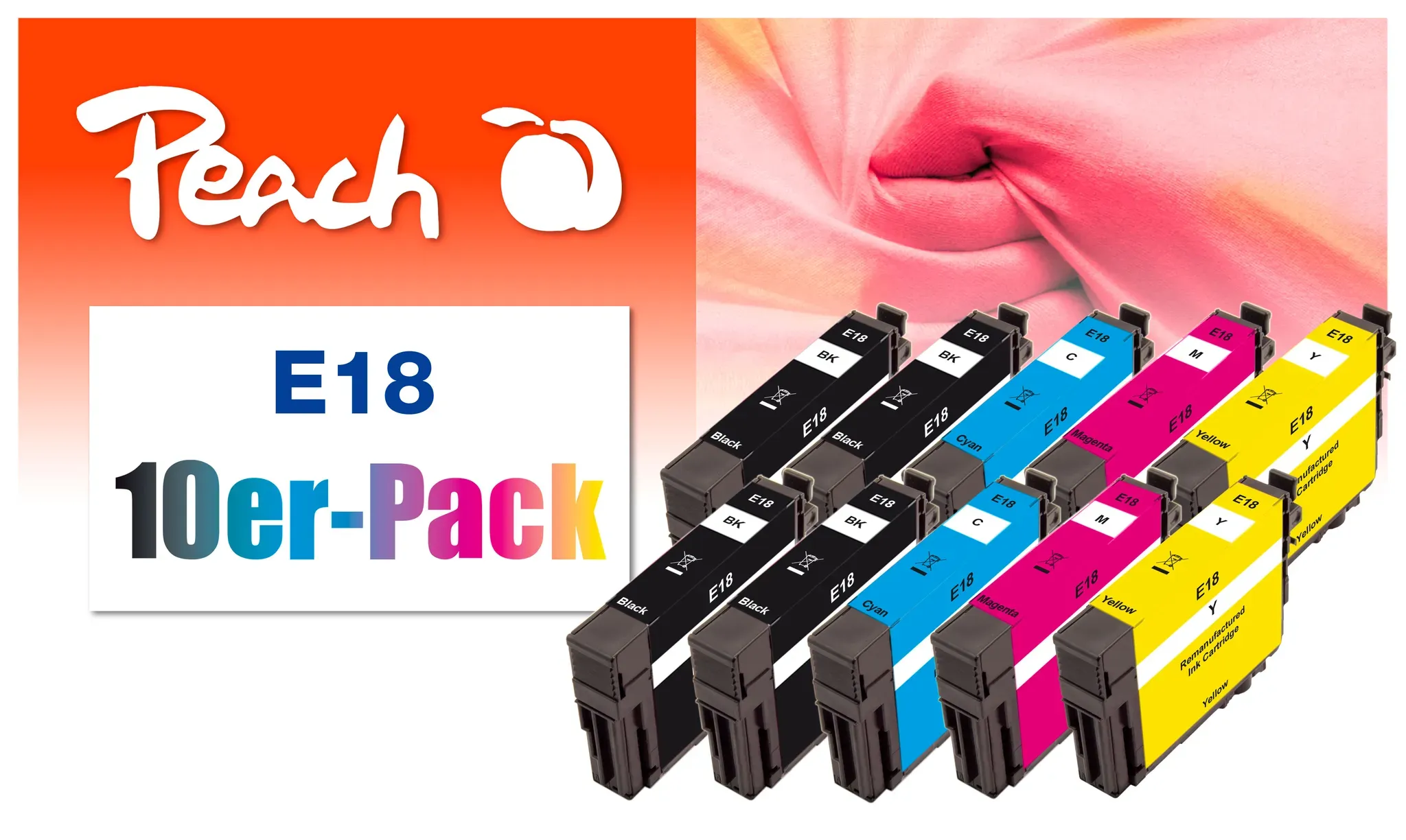 Peach 10er-Pack Tintenpatronen kompatibel zu Epson No. 18, C13T18064010