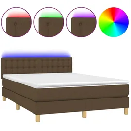 vidaXL Boxspringbett 140 x 200 cm Dunkelbraun