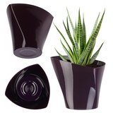 Kadax Blumentopf, Übertopf, Pflanztopf aus Kunststoff, 13 cm, Pflaume