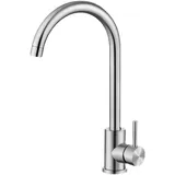 Coldstart Küchenarmatur, Einhebel-mischbatterie Für Warm- Und Kaltwasser, 360° Schwenkbar, Hoher Wasserauslauf, Edelstahl