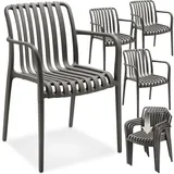 Tectake Alcudia Gartenstuhl 54,5 x 58 x 80,5 cm grau 4 St.