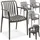 Tectake Alcudia Gartenstuhl 54,5 x 58 x 80,5 cm grau 4 St.
