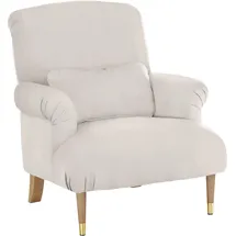 Home Affaire Sessel Cholet Baumwollmix 86 x 95 x 95 cm Beige mit Zierkissen