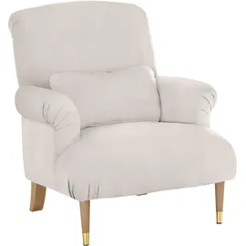Home Affaire Sessel Cholet Baumwollmix 86 x 95 x 95 cm Beige mit Zierkissen