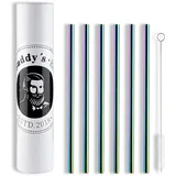 Buddy ́s Bar Buddy's Bar Trinkhalme 11 tlg. Set in Grün, Maße: 0,8x0,8x21,5 cm + Reinigungsbürste, Regenbogen-Look
