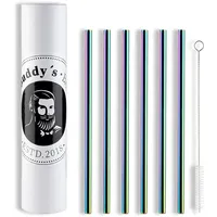 Buddy ́s Bar Buddy's Bar Trinkhalme 11 tlg. Set in Grün, Maße: 0,8x0,8x21,5 cm + Reinigungsbürste, Regenbogen-Look