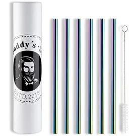 Buddy ́s Bar Buddy's Bar Trinkhalme 11 tlg. Set in Grün, Maße: 0,8x0,8x21,5 cm + Reinigungsbürste, Regenbogen-Look