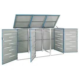 vidaXL Mülltonnenbox für 3 Tonnen 207 x 77,5 x 115 cm blau