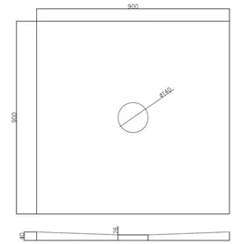Marwell PLANO Duschelement 90x90 cm befliesbar Grau