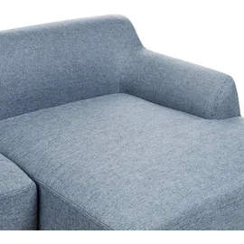 Beliani Ecksofa Blau 3-Sitzer linksseitig
