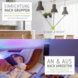 linovum 4er Pack LED Smart Lampe E27 RGB & Farbtemperatur dimmbar App & Sprache - WLAN Light Bulb kompatibel mit Alexa, Google Home