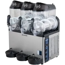 GastroHero Slush Eis Maschine – 3 × 12 Liter Tanks, Edelstahl schwarz, leistungsstark, robust, ideal für Gastronomie, Catering & Events