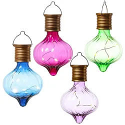 MARELIDA LED Solar Glühbirnen Kugelleuchte für Garten Terrasse Balkon bunt 4St.