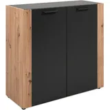 CaliCosy Kommode 89 x 85 x 34,5 cm Anthrazit / Eiche Artisan