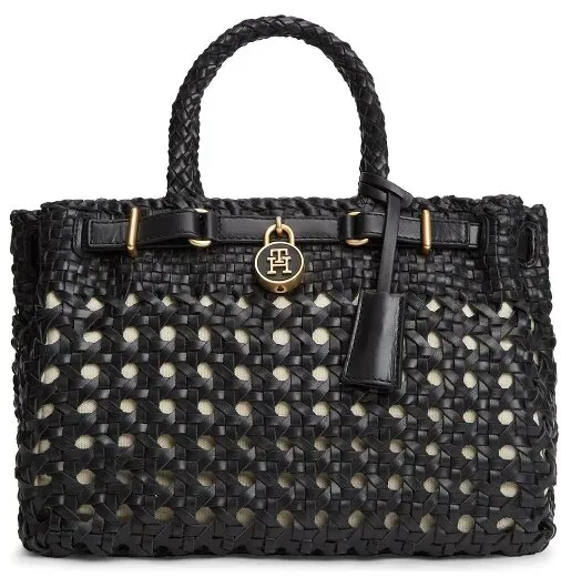 Tommy Hilfiger TH American Icon Handtasche Leder 33 cm  schwarz