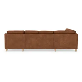 sit&more Wohnlandschaft SIT & MORE "Farö U-Form", braun (cognac), B:325cm H:90cm T:187cm, Sofas, Wohnlandschaft, inklusive Federkern, wahlweise mit Bettfunktion und Bettkasten