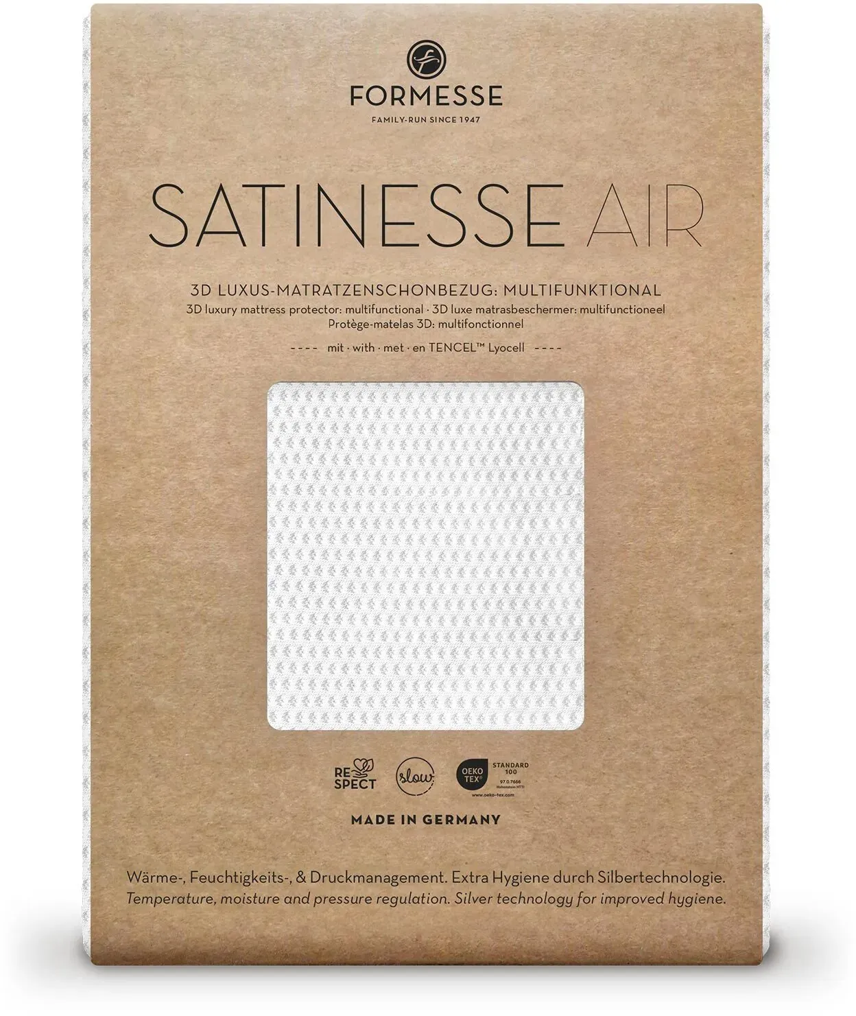 Formesse Matratzenschonbezug Satinesse Air Silver 160x200 cm - weiß