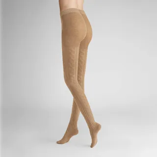 Hudson Damen, Strumpfhosen Winter Plait wärmend Beigemel. 42-44